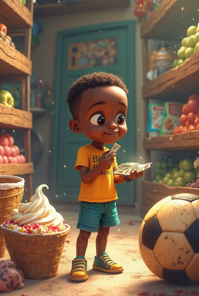 3D cartoon character holding a small cake on a city street, black boy, (detailed facial affections)(((baby))), movie art, clean shot, ghailan!, like a pixar character, handsome young man, afro hair, grace and blessing, (((cute smile))),rendered in unreal, movie promo image, rendered image --auto --s2