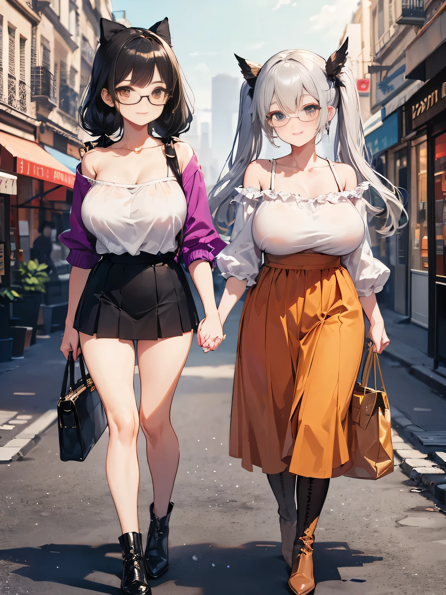 （8k ，Super detailed，Best masterpiece，nature，perfect work of art，perfect female figure），two women，sister and younger sister， sisters，rainbow hair，perfect face，（huge ），neighbor wife，woman hairstyle，elegant wife，Sophisticated and revealing ，20 years old，White skin，messy hair，perfect sexy body，Tone，flirtatious，very big ，Willow Yao，see through breasts，nipple，young beautiful teacher，teacher，wear glasses，Shopping in the supermarket，Many female classmates and teachers，Detail background，necklace，perfect eyes，，T-shaped small size，huge big
