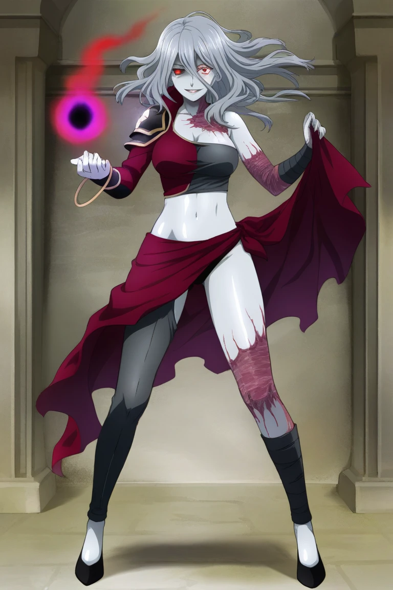 :cellshading:(anime)(manga)anime main character of a woman in a black dress, Dark witch, Astral Witch Clothing,pose (casting a powerful spell, drag slave style Lina inverse) psycho look,anime style, human :: sorceress, dark sorceress, [full body concept], anime woman, black fur wizard, witch clothes, emphasize pose and gaze, *magic skill fury ray*
