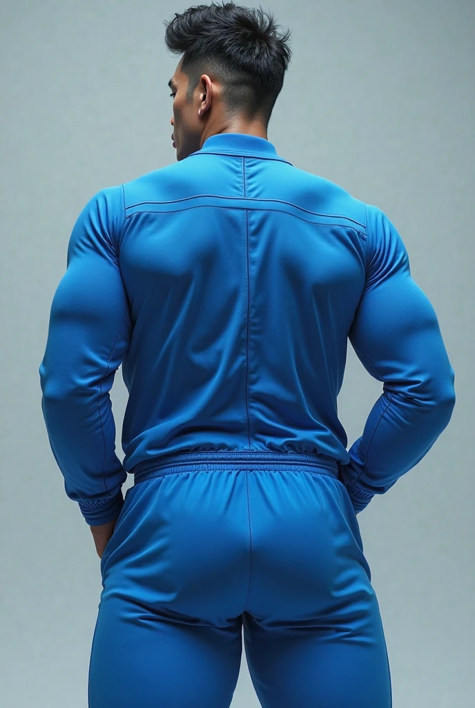 (absurdres, highres, ultra detailed, Ultra HD), ((tall handsome muscular man with a strong physique, solo, male model modern clothing, Full length portrait: 1.5, wearing a zip-up jumpsuit that is unzipped,)), beautiful, gorgeous, wet, mature, perfect eyes, sexy gaze, (looking at the viewers romantically), perfect body, smooth skin, a hot glow in his skin, extra large chest, largest breasts, extremely large pectorals, big nipples, breathtaking grandeur, model pose, colorful, artistic, focus on his calm facial features, elegant look, sexy posture, full body view, (tattooed chest:1.2),