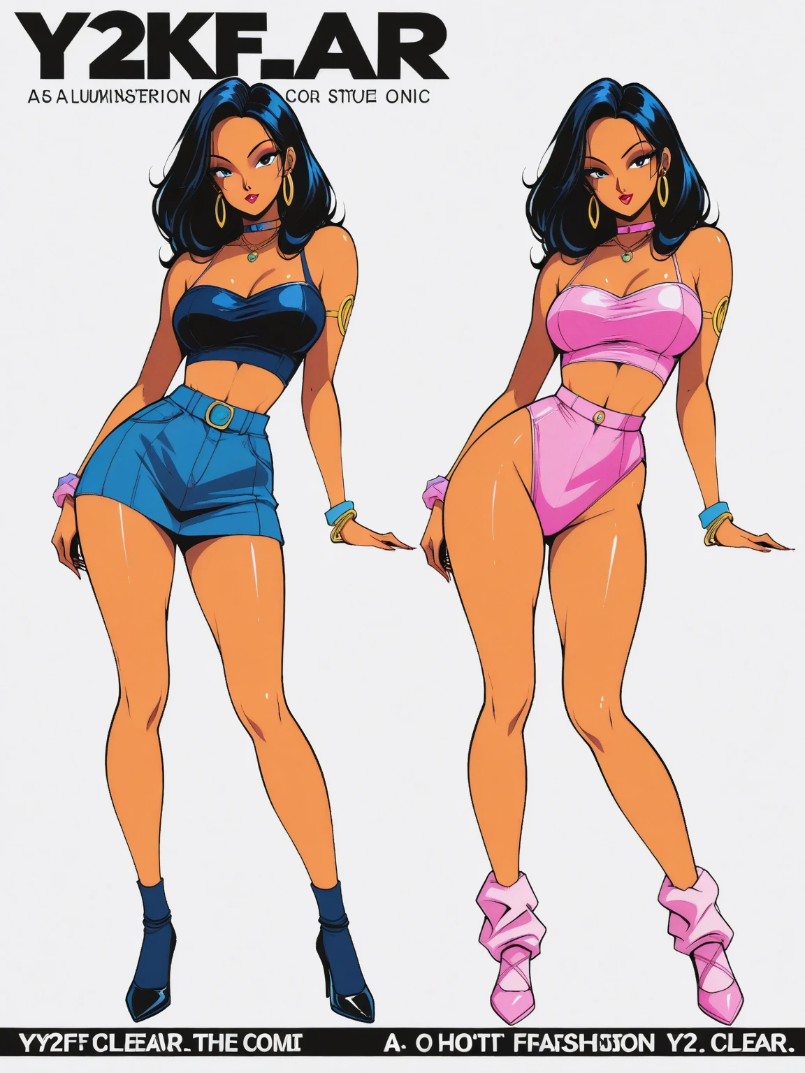  A sexy cartoon woman in black lingerie posing gracefully for a photo, sexy lingerie beauty, wavy black hair, lingerie, inverted triangle body type, Waist slender, cebelos black sexy girl, mulher de corpo inteiro, wearing sexy lingerie, beautiful seductive woman, slender figure, cartoon vector style, corpo pin-up, Broad Hips