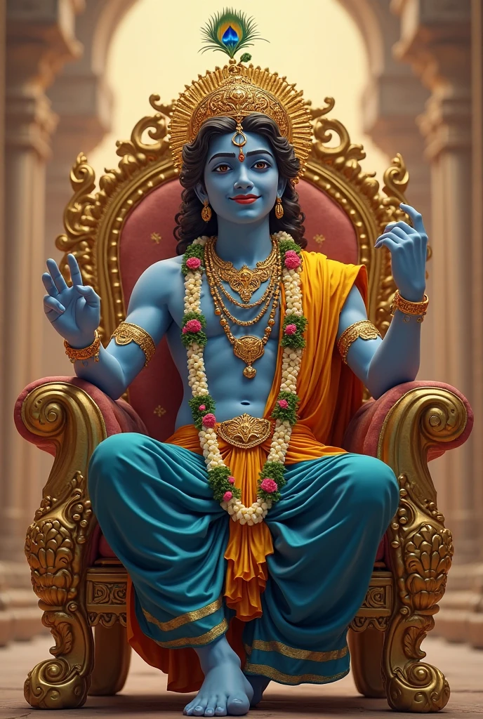 Krishna siting on the chair
