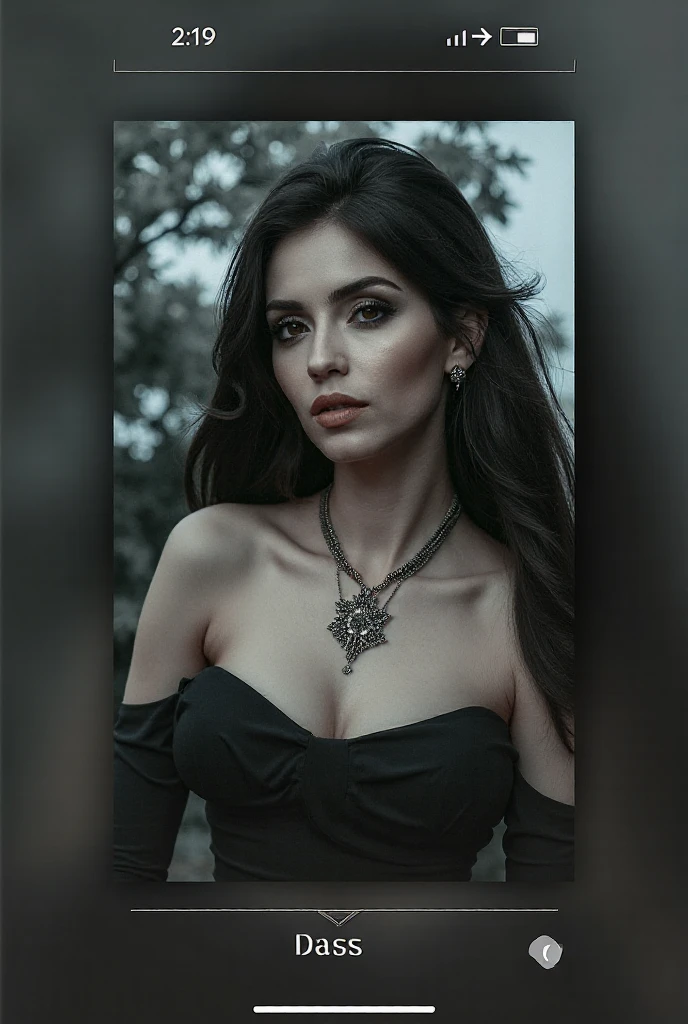 linda guerreira com longos cabelos pretos, Ela se parece com Yennefer de The Witcher, Ela usa roupas casuais, your face is stained with freckles, His skin is white, and his expression is angry, she is in a cemetery at night