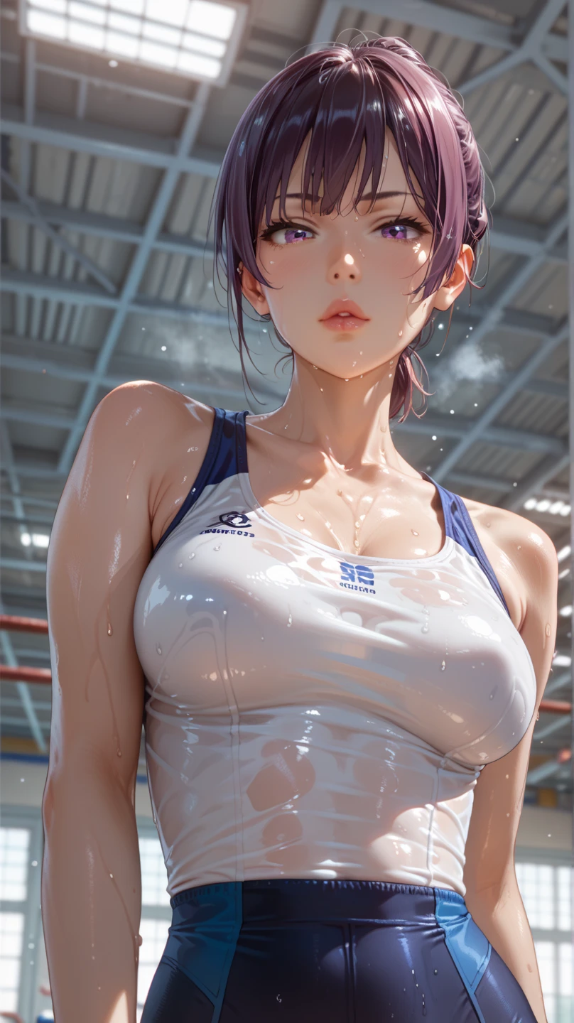masterpiece, best quality, highly detailed, high resolution, expensive resolution, high resolution, 4k, 8k, Unity 8k wallpaper, highly detailed CG, masterpiece, 2d, 3d, beautiful details, depth, fine texture, best quality: 1.3, perfect focus, transparent skin, him, rain, wet, wet clothes: 1.2 very cute anime girl, (bra visible through volleyball uniform and knee supporter,wet from pouring rain, knee supporter, volleyball shoes), big breasts, expensive twin-tail hair, alone girl, rain, (raindrops dripping from wet hair, bra visible through thin volleyball uniform wet from rain, knee support, volleyball shoes, whole body), mole under eye, looking at viewer, expensive, blush, mole, open lips, heart, pink eyes, choker, white transparent bra