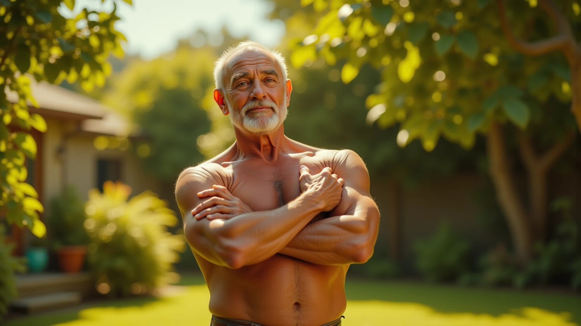 Man with a skin blemish on his arm
