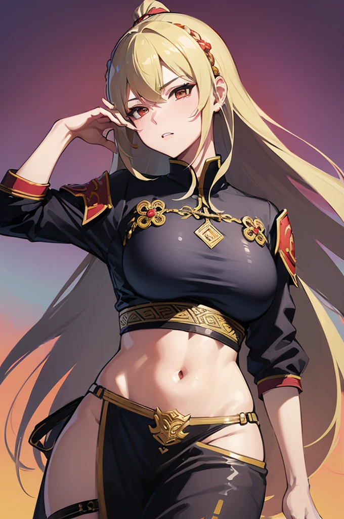 a woman with a gold mesh headdress pendant on her head, With a golden ring in her hand,Game CG, cinematic goddess , a beautiful fantasy empress, xianxia hero, 4 K detail fantasy, Art germ , xianxia fantasy, Inspired by Liu Yifei, 8k portrait render,alluring elf princess knight,(((gold Saint's costume))),dark brown Short-hair,(temple),large boob