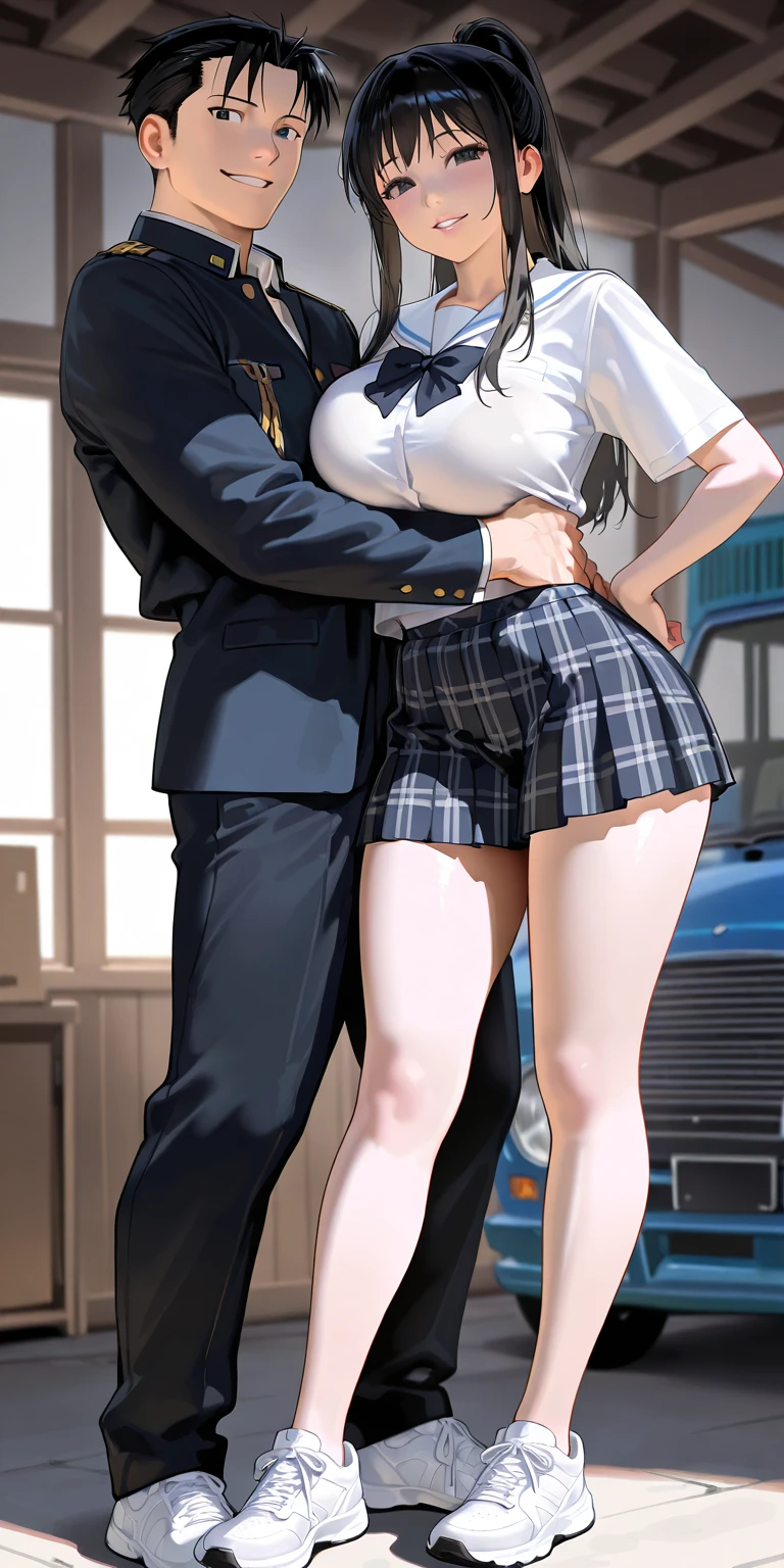 (masterpiece, best quality),nsfw,
1girl, standing, (2boys, mmf threesome:1.3), suspended congress, (gangbang, group sex:1.3), vaginal sex, sandwiched, double penetration, vaginal penetration, anal penetration, from side, hug, lovehold, one leg up,from below, ass,
BREAK (penis,testicles:1.3), cum,cum string
BREAK girl, 15 yo, (:1.5), black hair, medium long hair, (straight hair:1.2), grey eyes, ultra detailed eyes, (huge breasts:1.1), hanging breasts, (tareme:1.3),
(ahegao:1.3), sleepy,half-closed eyes, heavy breathing, blush,sweat,steam,open mouth,
BREAK school uniform, (shirt tucked in, white collared shirt:1.2), long sleeves, red neck ribbon, (unbuttoned beige cardigan:1.1), (open clothes:1.3), nipples,
BREAK (blue checked skirt:1.1), pussy juice
BREAK boy, (hugging another's leg:1.2), BREAK, classroom