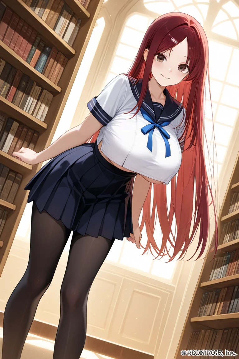 stellavermillion, stella vermillion, hair between eyes, hair intakes, hair ribbon, long hair, (red eyes:1.5), red hair, two side up, yellow ribbon,
BREAK black choker, choker, emblem, garter straps, neck ribbon, plaid, puffy short sleeves, puffy sleeves, purple ribbon, red hair, ribbon, school uniform, shirt, short sleeves, skirt, thighhighs, white shirt, white skirt,
BREAK looking at viewer,
BREAK indoors, classroom
BREAK (masterpiece:1.2), best quality, high resolution, unity 8k wallpaper, (illustration:0.8), (beautiful detailed eyes:1.6), extremely detailed face, perfect lighting, extremely detailed CG, (perfect hands, perfect anatomy),