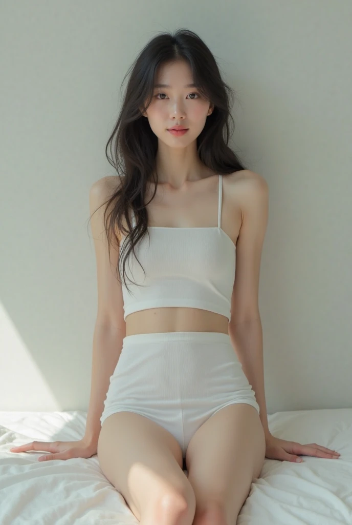 top Quority,Ultra-clear resolution, ((girl's. 15 years old)). Body. Sexy. Slim. Thin. Captivating. Make-up face ((Long hair)), necklace
((Micro panties. Sweater bare shoulder)). Erotic kneeling. in front of the make-up mirror