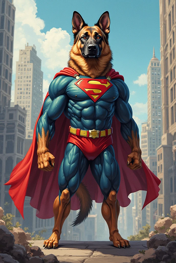 Furry lion with superhero body, sex