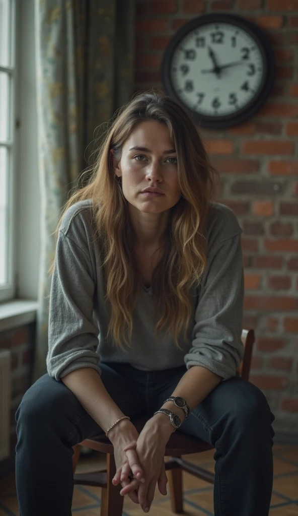 from a distance, Relaxing at home, Casual relaxing clothing, (wearing baggy sweats), sitting on the couch playing video games, Real detailed face,  epiCRealism  <lora:more_details:1> <lora:Olivia_Holt:0.75>