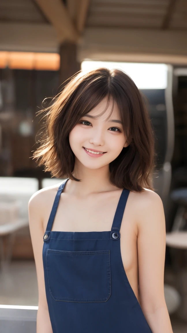 High resolution, Super detailed, Highly detailed CG Unity 8k wallpaper, realistic, photo-realistic, RAW photo, beautiful and detailed face, white skin, realistic skin, fine fabric texture, detailed hair texture, perfect proportions, beautiful face, Accurate, anatomically correct, Highly detailed face and skin texture, natural neck length, (beautiful hand air skin:1.2), thin legs, thin legs, fine eyes, symmetrical eyes, light brown eyes, double eyelid, thin eyebrows, (glossy lips:1.4), (goddess smile:1.2),
break,
(classy and cute girl:1.3),
(medium big breasts), (slender body shape:1.2),
(Hair color is random, hair length is random, Hairstyle is random), (( asymmetrical bangs:1.2)), (upper body shot:1.2),
,bus guide、night、cold winter season、nice random place、outside、The presence or absence of a hat is random..、Naked, wearing only an apron, Apron color is random, but、An apron with a very sophisticated and carefully designed design..、male, (Arms tied behind the waist:1.5)
