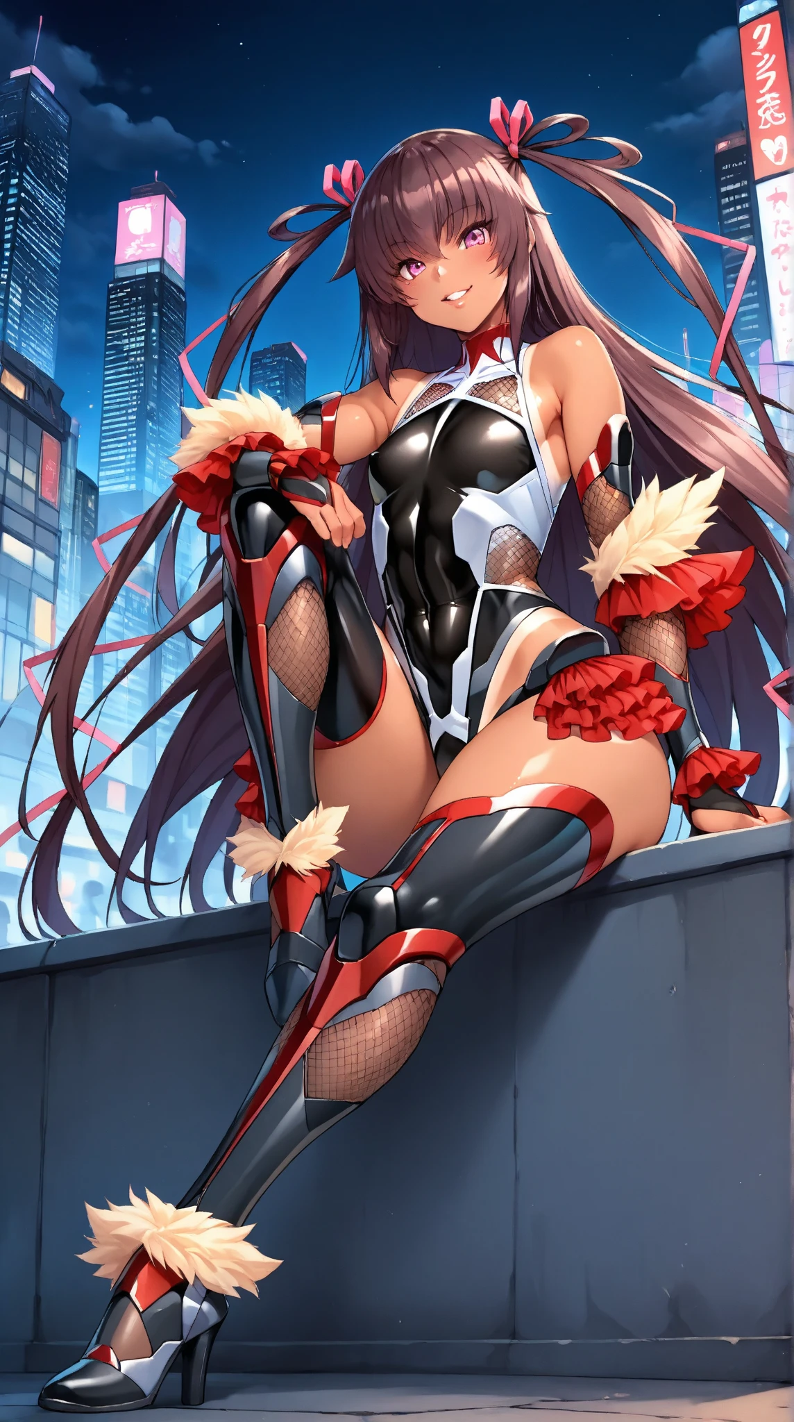 (((1 girl))) short hair, earings ,glossy lips ,team rocket uniform, red letter R, white skirt, white crop top, black thigh-high boots, black elbow gloves, evil smile, looking at viewer, cowboy shot, arms crossed, full body photo Mercedes von Martritz (Fire Emblem: Three Houses)