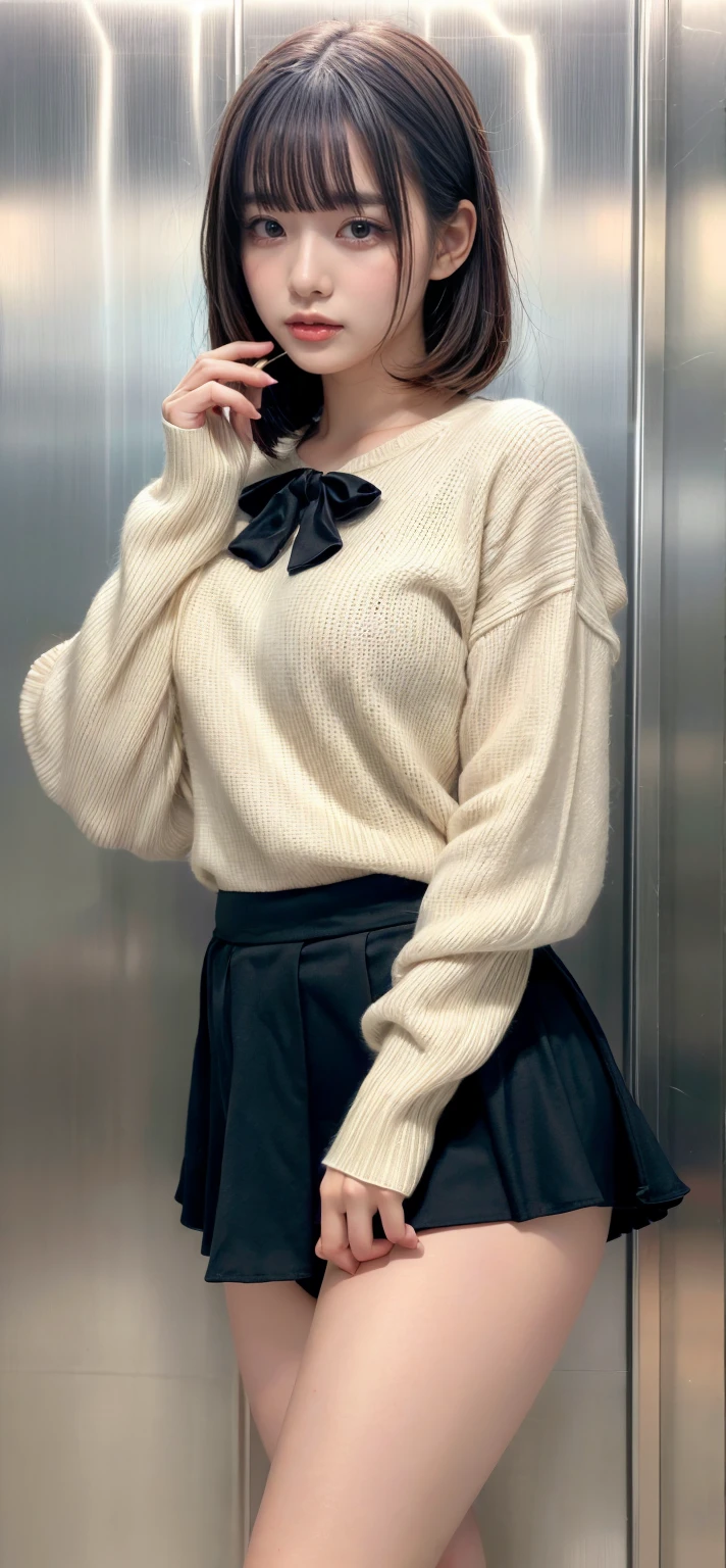 ((highest quality、8k、masterpiece:1.3)),((((fullbody shot)))),Ultra-high resolution,big eyes,Japanese,bangs,(a girl),(1 girl),((20 years old)),((facing at viewer)),(long hair),(((black sailor uniform))),grin,((sitting on chair)),(pleated mini skirt),(((black panties))),((skirt lift))