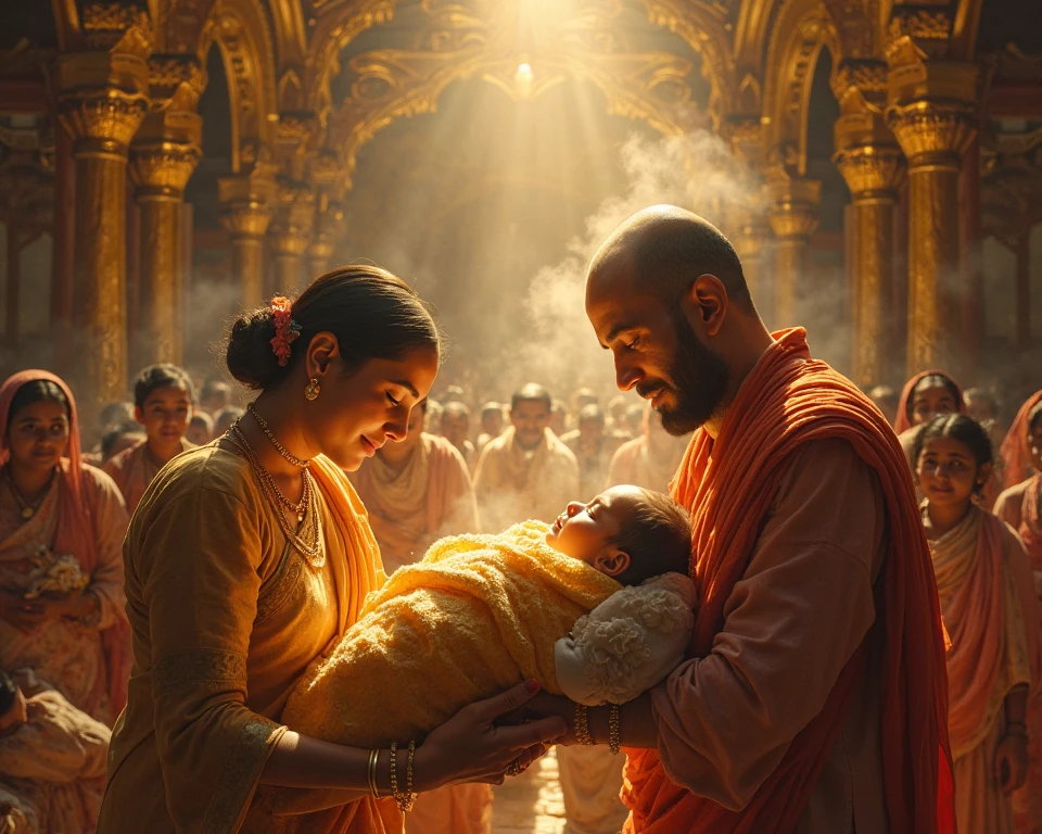 Hindu pandit giving french kissing to Muslim pregnant women in temple