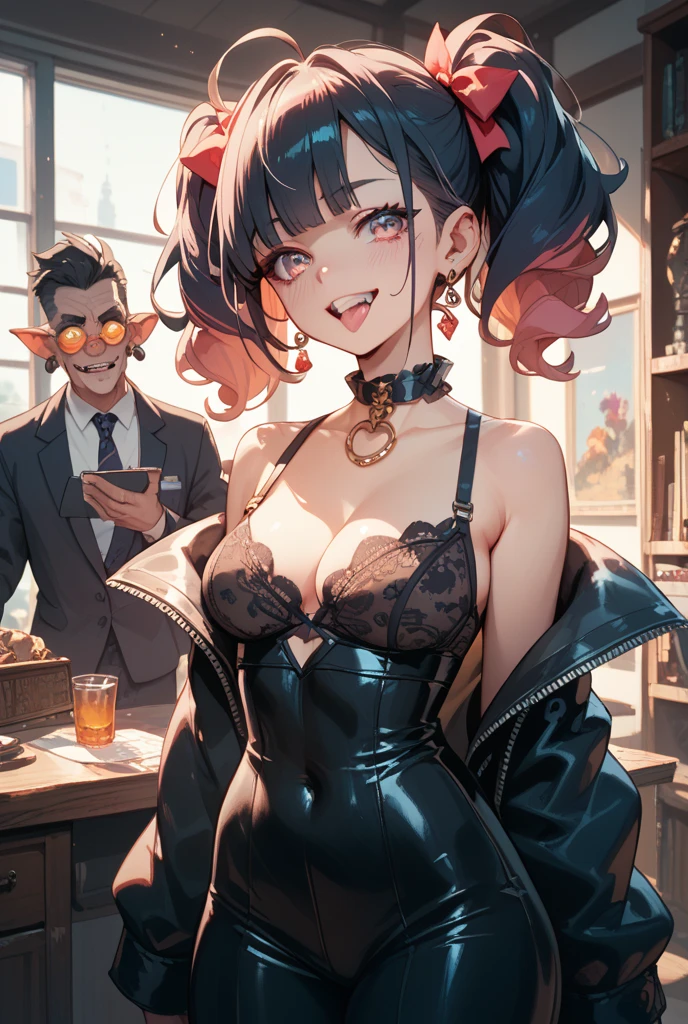 best quality, detailed face, detailed eyes, 1girl, demon girl, succubus, upper body, two panels BREAK, short hair, (small breasts: 1.5), :d, (trembling: 1.2), BREAK, breast expansion, (BEPlus: 1.5), (lines of motion: 0.7), tremors, looking at breasts, (embarrassed: 1.3), shocked, excited, focus on breasts, (girl in her room: 1.5), neckline