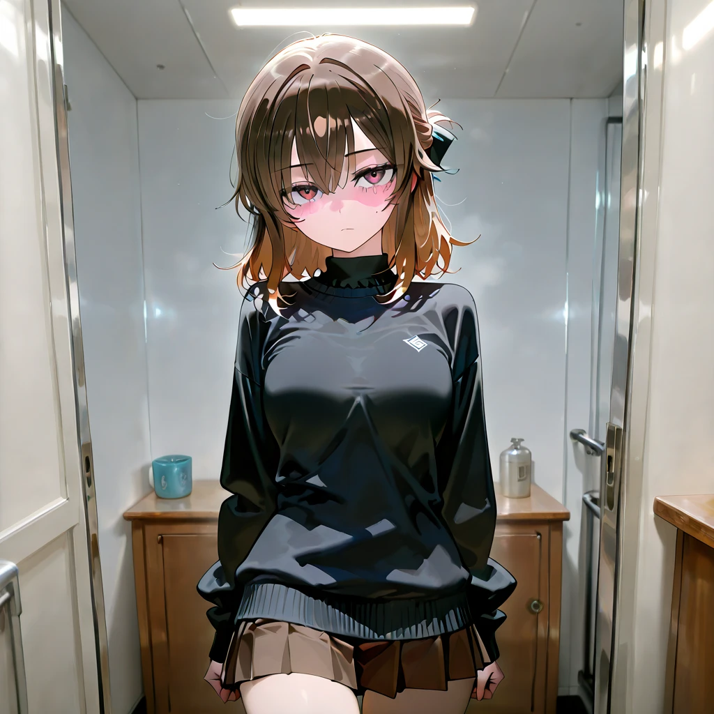 NSFW, (masutepiece), (photo realistic1.4), 超A high resolution, Best Quality, 8K,Indoor,Manga Cafe,come before:1.0,BREAK solo, 1girl in, 20yr old, extremely beautyful girl, Beautiful face, Perfect face, cute symmetrical eyes, double eyelid, medium breasts, puffies_Nipples, (perky breast), Narrow waist, (pubic dark orange hair:1.5), nffsw, Juice dripping, ((Short hair, dark orange hair)), Glasses,No makeup, Sweaty body, Standing, BREAK (Green Tracksuit), (open clothes east, Nipples, nipple slip, , slip, No panties,(embarrassed,Smile), open open mouth,((Tongue out)),breathing deeply, Feel good,indecency,Close one eye,look away from the viewer,