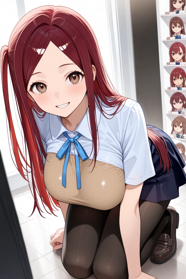 girl、、Completely naked、Do、Putting a penis between her breasts、sexual excitement、Red face、Sigh、Close your eyes