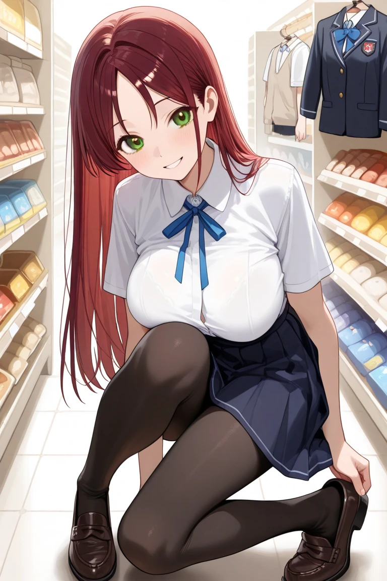nsfw,(((masterpiece))), (((best quality))),((masterpiece:1.5)), (best high quality), (ultra high res), (ultra highly detailed), (8k:1.3),anime colored,perfect hands, perfect fingers, perfect legs,1woman,(cowboy shot,From front),IdolMaster,((megumi tokoro)), (17yo, beautiful girl), (beautiful eyes),((((beautiful hair)))) ((long hair)),(wet hair), (shiny hair), (beautiful skin),(shiny skin),(wet skin),(slender),(midium breasts), ((pubic hair:1.3)),(bsp, pussy juice dripping,pussy, pussy slip,no makeup, sweaty body),(no bra),(no panty), ((spread legs)),(((spread pussy:1.3))),((steam)),(scatter sweat),(one eye closed), (out tongue),(open mouths),(evil smile),(Nice touch),((turn your arms behind your back)),(Convenience store),(well-organized store), (((Sitting on the cashier desk))),((Convenience store uniform)),(holding out a paper cup with convenience store),