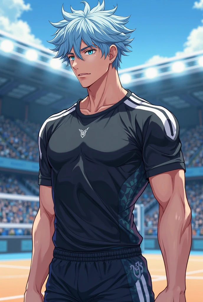 Cartoon characters running in the park,The background is a city, Tall anime man with blue eyes, Anime handsome man, Cool anime poses, Male anime characters, Young anime man, AnimeLush John 8K Woods, Male anime style, Akihiko Yoshida8k, Kaworu Nagisa, Official Art, Smooth anime CG art, Orange hair anime boy