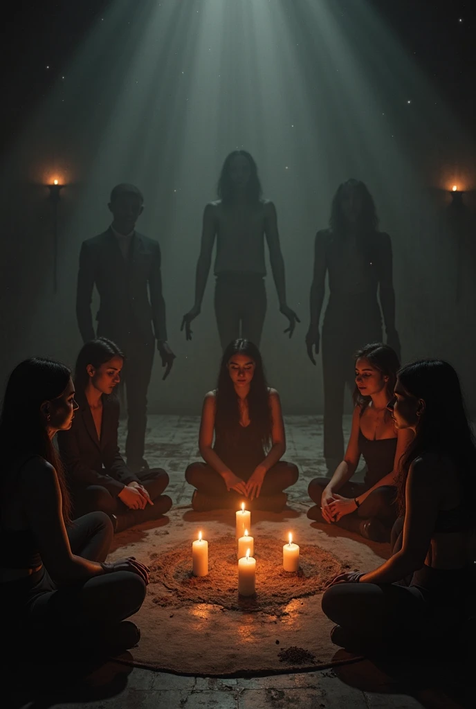 A symbolic representation of sin in Sodom and Gomorrah, with human figures in excessive behaviors, surrounded by shadows and bright lights, creating an atmosphere of temptation.