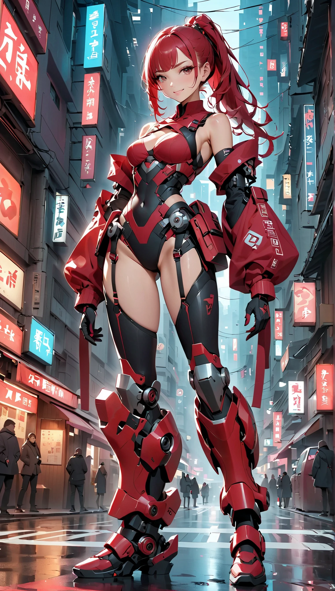 best quality,4k,8k, highres, masterpiece:1.2), extremely detailed eyes, extremely detailed body, (large masterpiece digital art), (detailed manga illustration), (detailed line art), ((perfect anatomy)), (intricate details:1.3), (ultra-detailed:1.3), (illustration:1.3), (sharp focus:1.3), (natural lighting:1.05), (vivid colors:1.3), (masterpiece), (best quality:1.4), (perfect anatomy:1.4), high quality, expressive eyes, full body, tall girl, detailed face, beautiful face, perfect face, breasts, gloves, large breasts, cyberpunk, (black armor), short hair, ((pale skin)), messy hair, detailed ((dark blue hair)), (honeydew hair), multicolored hair, two-toned hair, detailed eyes, (amber eyes), hourglass physique, mecha musume, fortified suit, mechanical parts, headgear, robot joints, bodysuit, deva battle suit, gloves, thick thighs, toned, emblem, superhero, dynamic lighting, 4k resolution, dynamic pose, weapon, energy weapon portrait, Jeff Bridges, ((cartoon style)), Marvel Cinematic Universe style, (((sci-fi city on the water in the background))), soft bokeh of futuristic city, Atey Ghailan, Jeremy Mann, Greg Manchess, Antonio Moro, trend in ArtStation, trend in CGSociety, Intricate, High Detail, Sharp focus, dramatic and photorealistic painting art by Midjourney and Greg Rutkowski, bokeh in the background