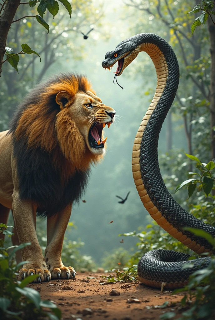 Lion on black cobra die