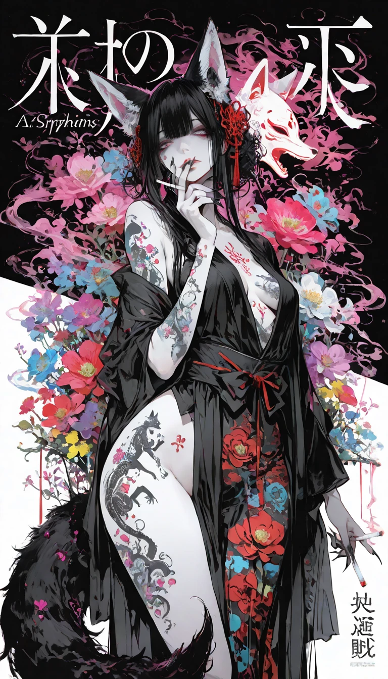 As a coloring book, white and black color, borders should be simple, clear, distinct, and thick lines, By Cartoon picture book of a beautiful Asian girl with short brown hair, A girl traditional ink body art style, (Use simple lines to outline a woman’s graceful figure), Take a step back, undulating lines, Thick and thin lines, line art, Black and white painting, character drawing, line art, lyrical abstraction
