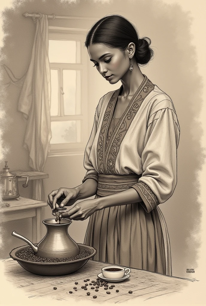A muslim wife with a mixture grinder in her hand.