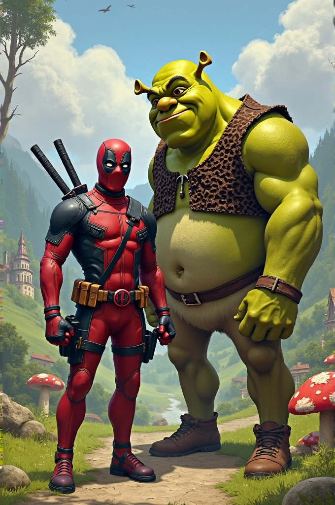 Sherek lutando versus deadpool