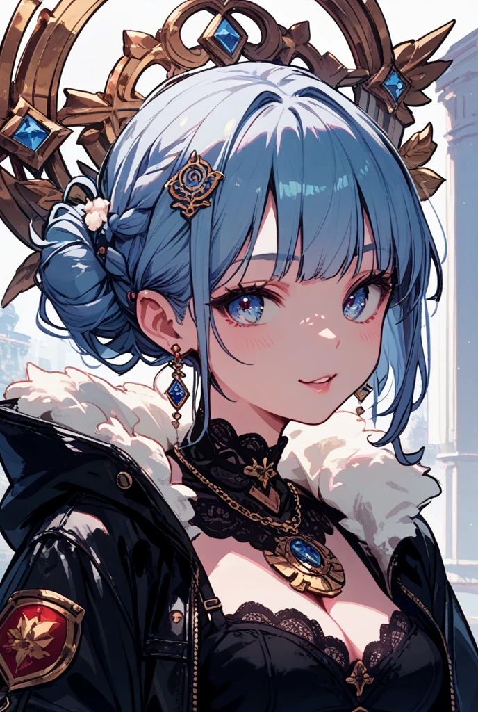 simple_white_background, golden and white theme, Sense of coordination, sense of order, mathematics beauty, (cover design), ((cover art)), ((trim)), album_art, official art, (Master's work), full body, ( closeup, 1girl,solo:1.2),
<lora:dagelei-v100:0.8:lbw=OUTALL>, dglx, 1girl, gloves, purple eyes, blue hair, dress, white dress, large breasts, cleavage,
1girl, solo, parted lips, looking at viewer, floating hair, long hair, portrait, bangs, collarbone, scenery, ruins, solo, tree, building, window,
<lora:AkramBham:1>,
------,
Low saturation, grand masterpiece, Perfect composition, film light, light art,