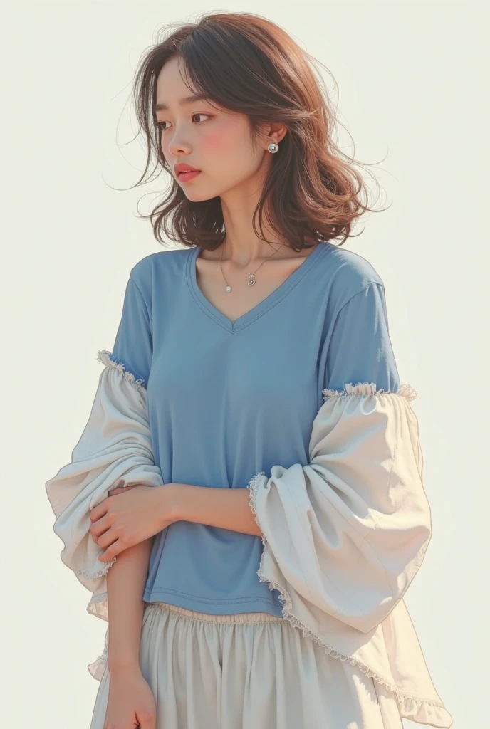 She is a fashion model。Trending clothes、