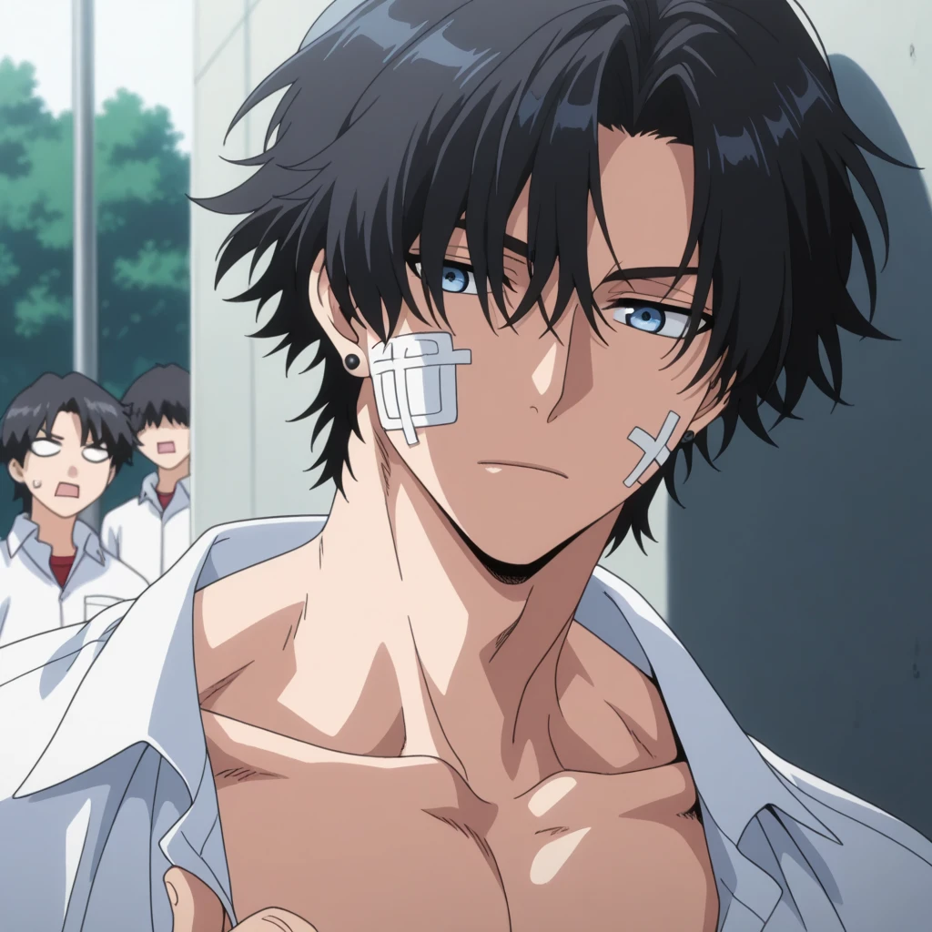 1boy、Handsome Men、Japanese male, 、Completely naked、Full nudity、erection、Huge penis、Highest quality、Realistic、beautiful、Sad look、Being examined at a hospital、A doctor in a white coat with a syringe next to him、Arms above head、Photo Quality