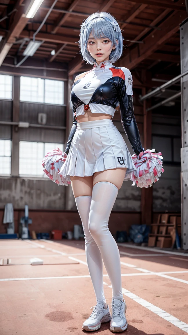 cheerleader、Supermodel、Perfect build、Muchimuchi、Girl gives a high kick to a man、Nekomimi、1 girl、、knee high boots、beautiful feet、dignified face、I'm wearing boots、Leather gloves