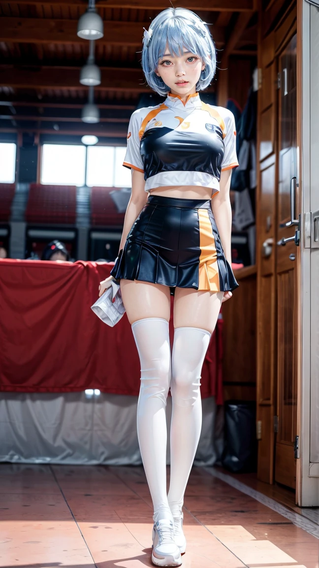 (The FW), 1womanl, Solo, 24 year old, (cute face), (Ideal ratio body proportions), ((cheerleaders)), Leg Lift, a miniskirt, skirt rift, up skirt, panties focus, The costume is sheer, A smile, Wet, short-hair, Dark hair, small tits, A slender, Small buttocks, Skinny Legs, surrealism, Cinematic lighting, depth of fields, One-person viewpoint, F/1.8, 135 mm, nffsw, masutepiece, ccurate, Anatomically correct, Textured skin, Super Detail, high details, High quality, awardwinning, Best Quality, hight resolution, 8K