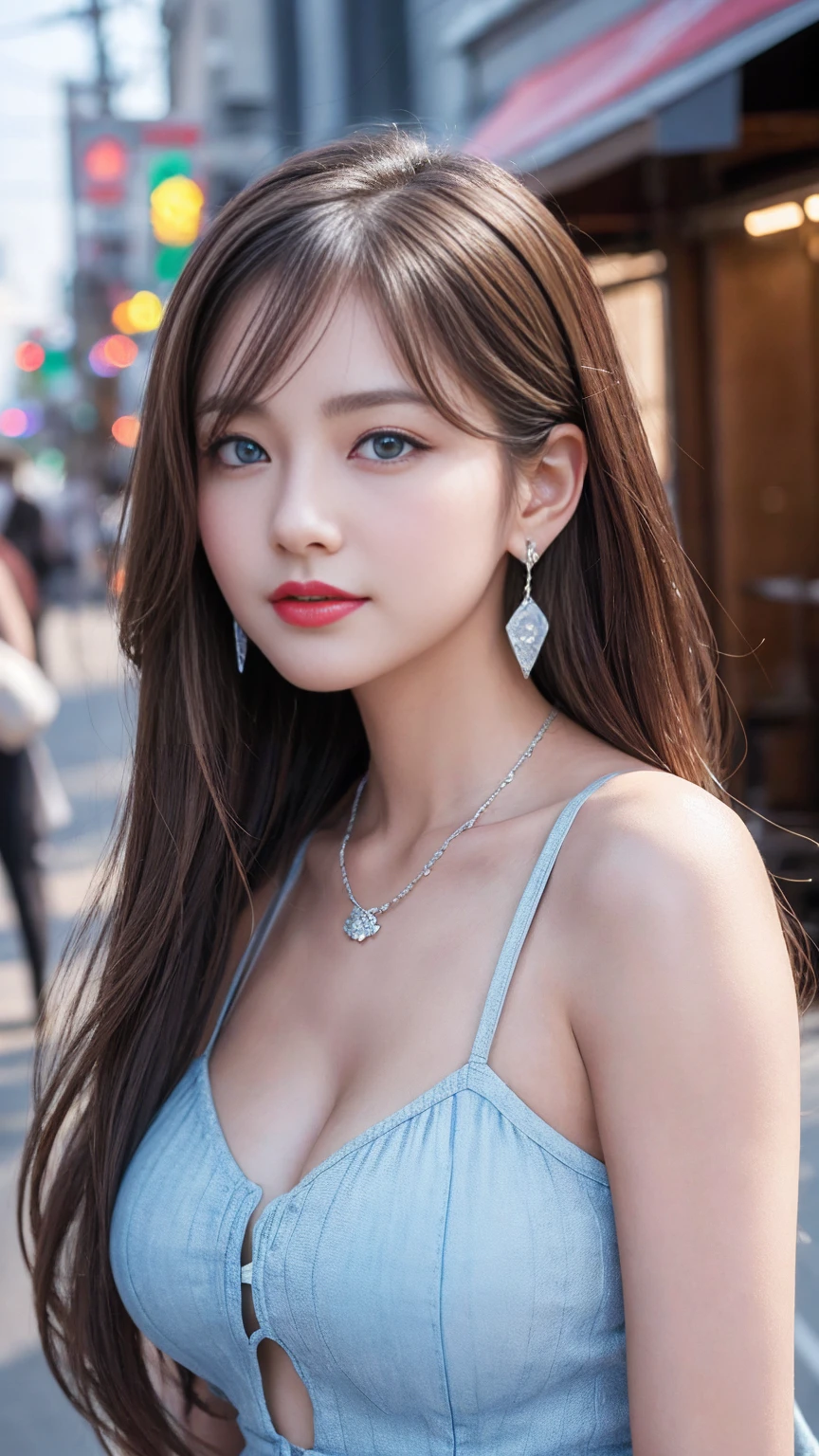 seed:381696201,((from above:1.2))、((Highest quality, 8k, masterpiece: 1.3)), concentrated: 1.2, Cute girl 1,Nipples erect、 Perfect beauty: 1.4,one piece、Randall Color:1.1, Highly detailed face and skin textures, Fine grain, double eyelid, whitening skin, ,Highest quality,Ultra-high resolution,you,1 girl,alone,_Shiny_skin,Iris,necklace,((brown_length_Wavy_hair)),(lips)),eyelash,Front hair,deal with,compensate,Shiny,pore,skin texture,Large Breasts、smiling face、Walking in the park、