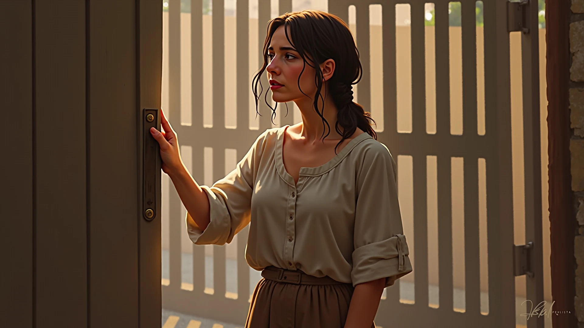 mulher jovem em um manto encostado a uma parede, Kiera Knightly em repouso, bela foto realista, alm nick, oil painting of realistic woman, pintura realista bonita, No estilo de arte de Bowater, inspirado em Jean-Paul Laurens, inspirado em Francesco Hayez, arte digital. foto realista, Portrait of Penélope Cruz, Maria Jane Ansell