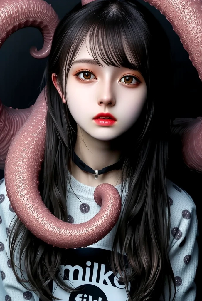 sengle,colored skin,grey skin,third eye,tentacle hair,sharp teeth,monster girl, (photorealistic:1.4), (RAW photo:1.2), (8k), (masterpiece:1.3), (realistic), (hyper-realistic), ultra-detailed, illustration, very_high_realistic:1.5 ,very_high_resolution:1.5, HDR, CG, unity, 8k wallpaper, Amazing ,finely detail, official art, extremely detailed CG unity 8k wallpaper, (best quality), incredibly absurdres, ultra-detailed, light on face, cinema lights, cinematic lighting, professional lighting, photon mapping, radiosity, physically-based rendering, solo focus, sharp focus, highres, extremely detailed ,extremely delicate and beautiful, intricate detail, facial muscles, extremely detailed face(((masterpiece, best quality, high resolution))), <lora:seaAngels_v10:0.5>