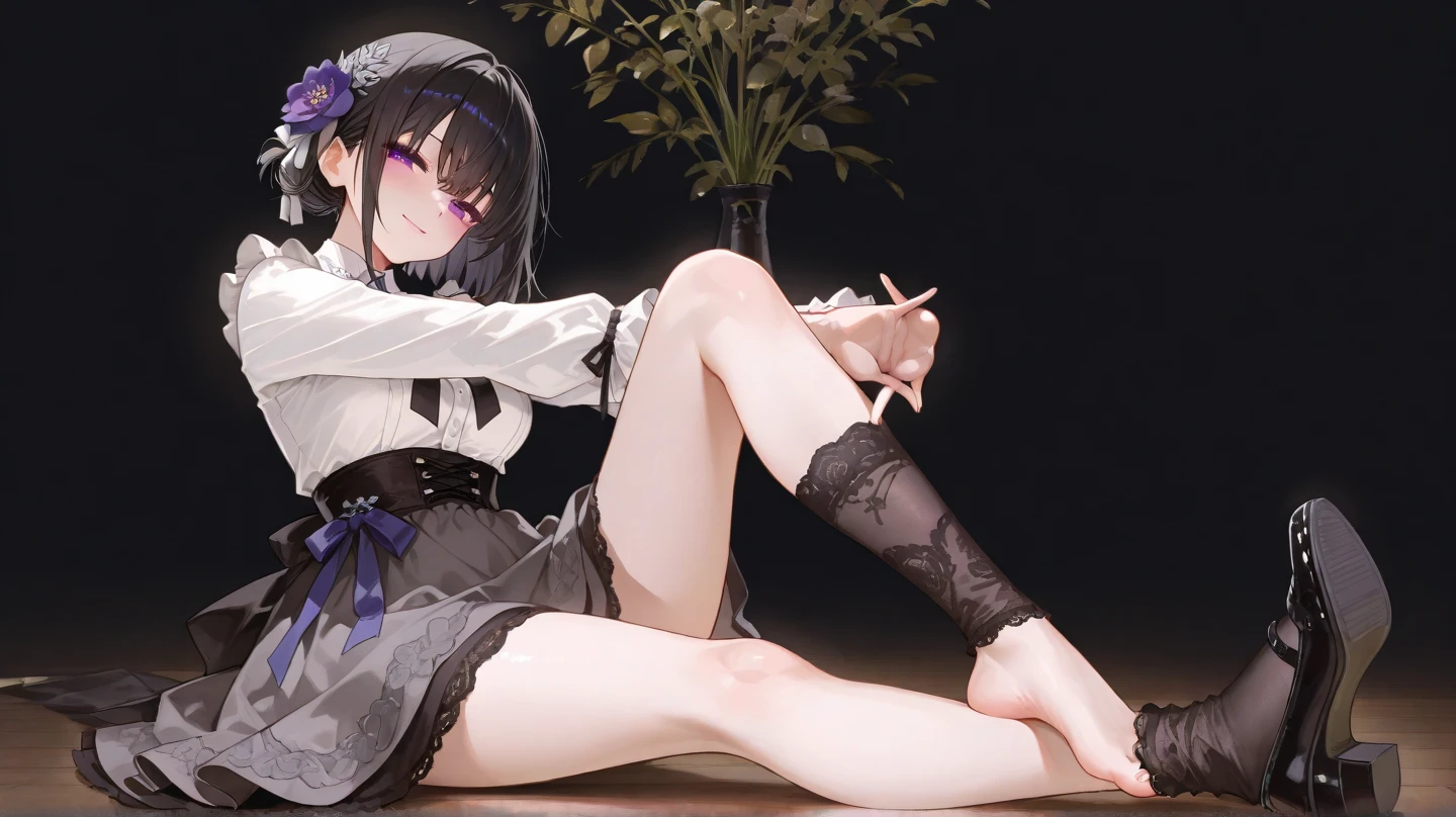 ((masterpiece)), (best quality:1.2),(very fine 8K CG wallpaper1.2),colorful,(ultra-detailed:1.2),(illustration:1.2)
white pantyhose
foot,