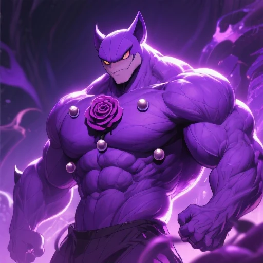 超A high resolution、An ultra-high picture quality、8K、Detailed details、marvelous expression、Beastman、Scorpion Man、super slender man、Purple body、long limbs、Invincible smile、uptight、terror、landscape with old european castles