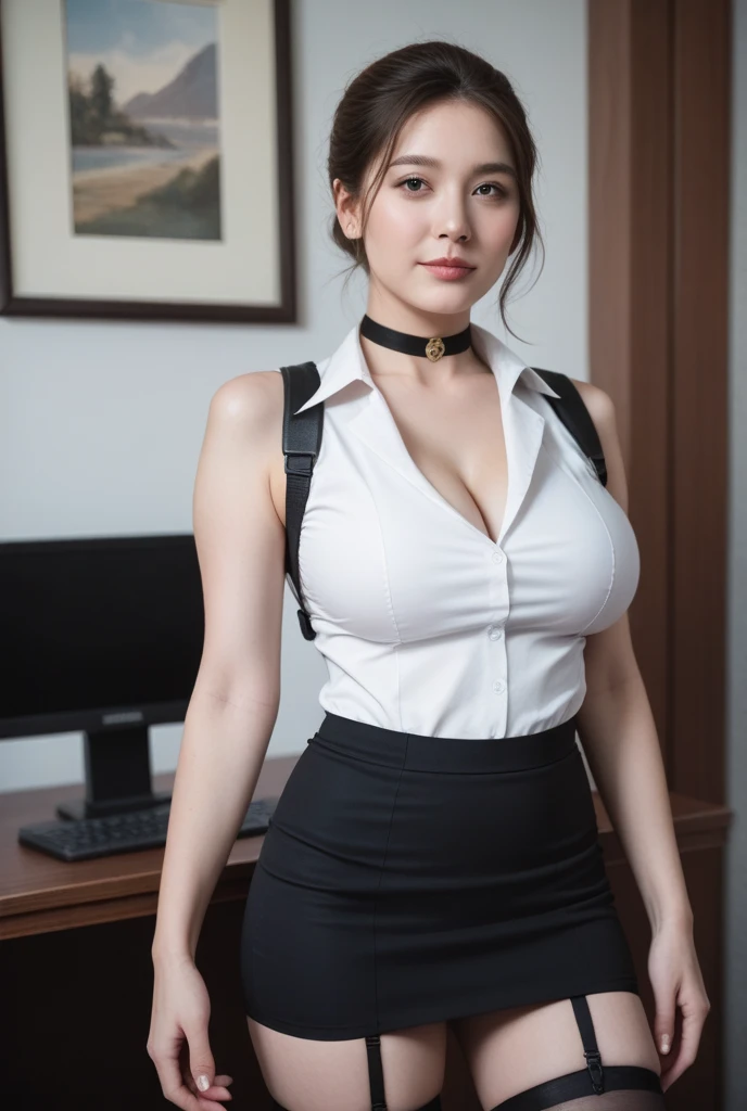 1girl,solo,masterpiece,best quality,<lora:sexyOLsuit:1>,sexy ol suit,skirt,underboob:1.5,necktie,sleeveless,midriff,navel,areolae,areola slip,
cinematic lighting,high quality shadow,
Canon EF 24-70mm f/2.8L II USM,Sony Alpha a/R IV,
<lora:epiNoiseoffset_v2:0.5>,