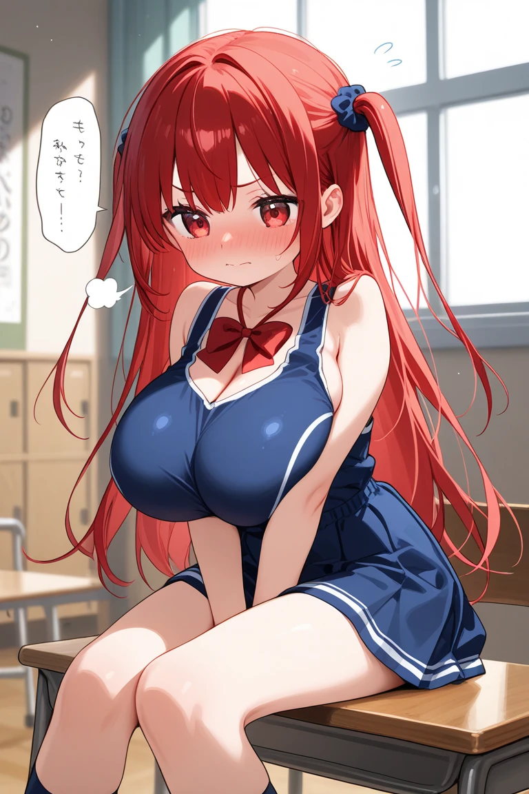 red tinted hair,pretty eyes,super gigantic breasts,Incredibly huge breasts,Breasts that are too large to support,Nipple presentation,squatting on the ground(Spread your legs),Bikini sailor suit,Superskirt,blacksilk,high-heels,Flushed complexion,full of sweat,A large amount of fluid flows out of the panties,Soaked,Clear panties exposed,The panties were soaked,Royal Sister