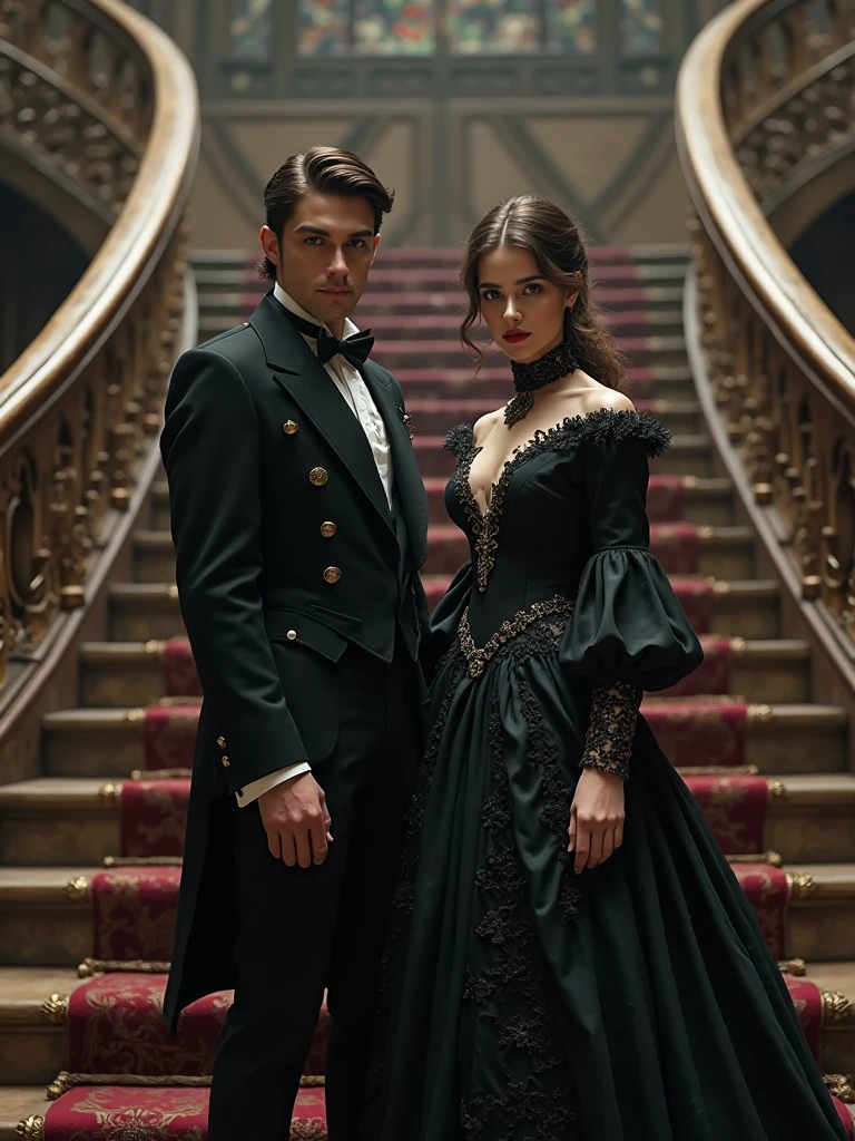 a girl an three men. 1880 victorian setting. romantic sexy.