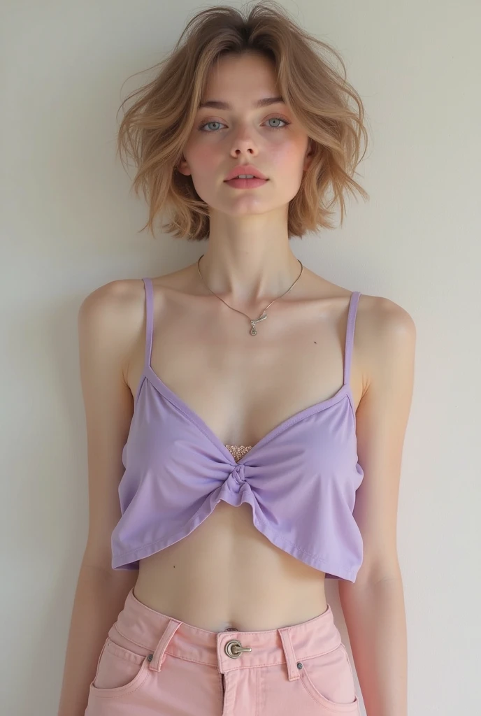 (at bedroom, 1 girl, small breasts, medium hair, shocking pink satin micro bikini, camel toe, spread legs:1.5), fair-skinned, glossy lips, skinny, body type, delicate and sexy clavicle, highest quality, RAW photo, realistic, face, incredibly ridiculous beautiful girl, cute, Depth of bounds written, High resolution, ultra detail, detailed, Very detailed, extremely detailed eye and face, sharp pupils, sharp focus, cinematic lighting
