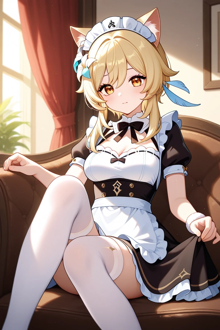 score_9, score_8_superior, score_7_superior, score_6_superior, score_5_superior, score_4_superior, ブレークsauce_anime, One girl, Dressed, indoor, Potted plants, window, sunlight, Kasumi \(Šczykko\), View your viewers, Severe, Dutch Angle, Maid clothes, Braiding, Two middle fingers,score_9, score_8_superior, score_7_superior, sauce_anime BREAK 1女の子, alone, egg, short hair, bangs, Hair Intake, Multicolored Hair, 目のsuperiorの髪, Crop top, Purple Eyes, Thigh straps, gloves, Large Breasts, View your viewers, Thick thighs, Plump, Are standing, (((Highest quality, 8k, masterpiece: 1.3)), ((Highest quality)), ((masterpiece)), (detailed), Perfect Face, Maid girl with long green hair, She looked at me, Her abundant hair flows, フリル付きのMaid clothes. She serves the royal court, High resolution, Textured skin, animeスタイル 情報, Eyes covered, Ahoge, smile