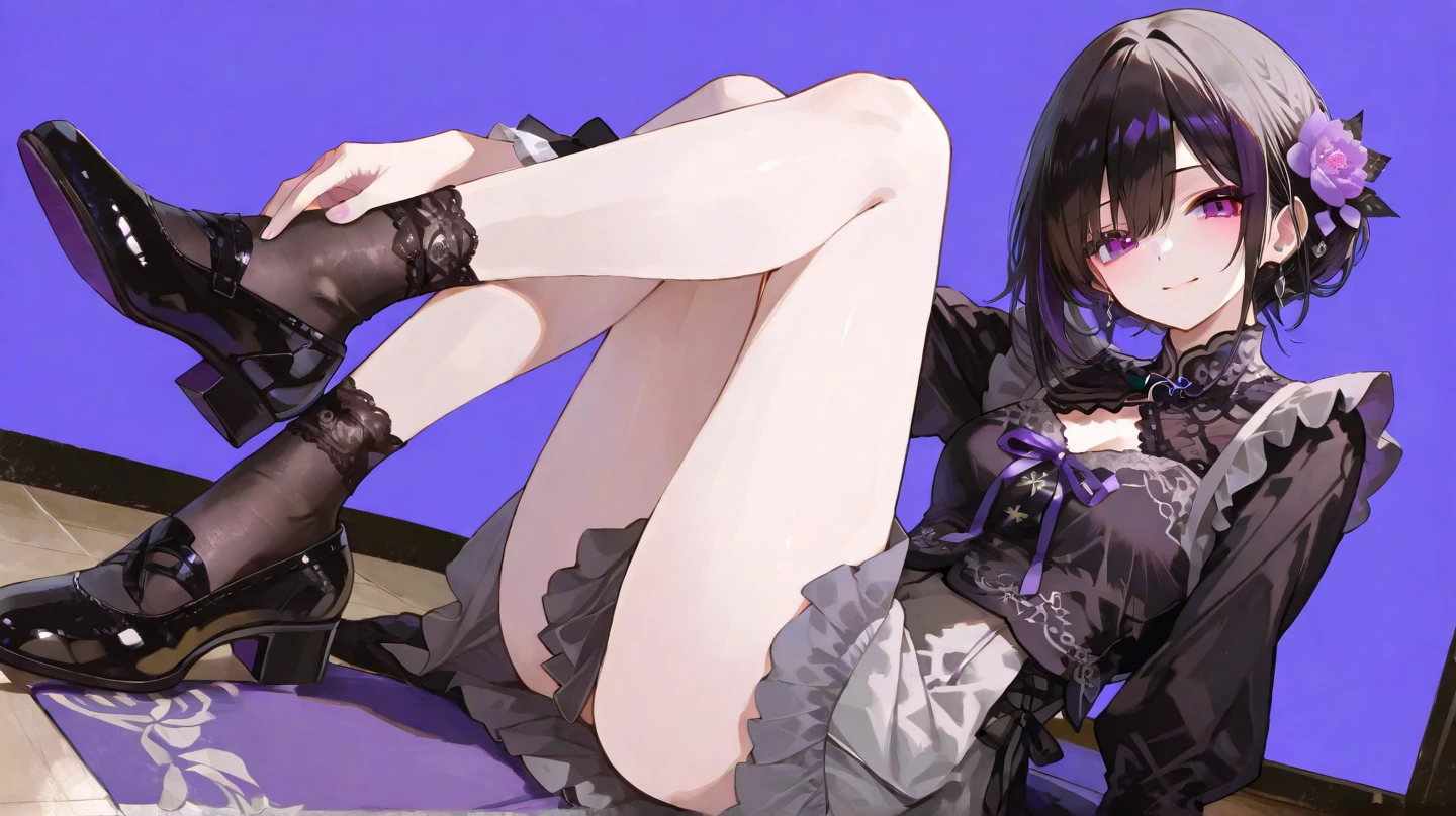 ((Highest quality)), ((masterpiece)), (detailed), One girl, Sexy short-haired girl, Ultra HD, 8k Erotic tits Masturbation Completely naked Small in stature Spread your legs Sweat Vibe jumpy Breast milk Rub your own breasts Completely naked Blushing Big Breasts Black Hair