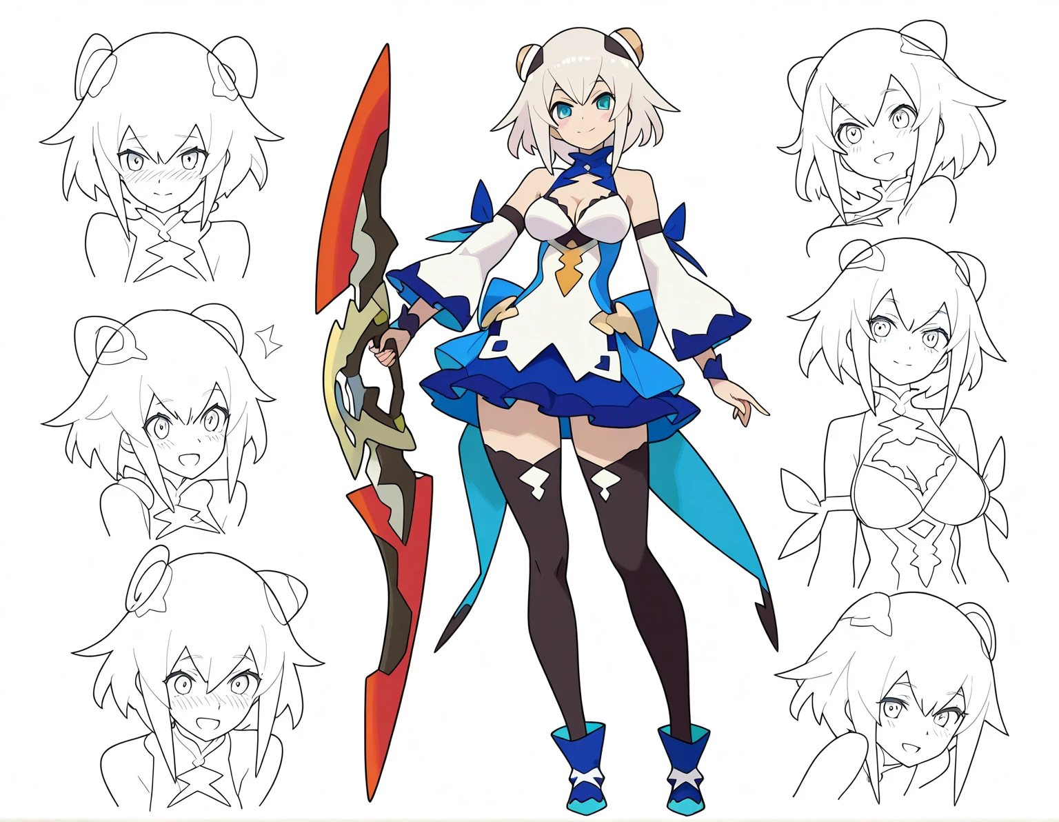 Sexy mini bikini  design inspired by alice in Wonderland  (Alicia), in various views (front and back)  ((Character sheet))