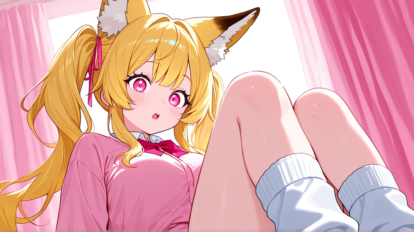 uploaded to e621, by catcouch, by fluff-kevlar, by Zackary911, (((Feline, woman, breasts, extremely detailed, extremely detailed legs, extremely detailed arms, extremely detailed face, perfectly detailed eyes, perfectly detailed anatomy))): 1.2, amy pratt, amy_pratt, cat, female, closed eyes, solo, perspective, curved thighs, yellow fur, yellow body, domestic cat, yellow cat, short pink stripes on fur, yellow hair, short hair, two tone gair, multicolored hair, curvature, (tail), looking pleasured, blushing, sexy, sexy smile, NSFW, pussy, tits, spread legs, looking down at viewer, bodily fluids, low angle view, bottom-up view, spread pussy, fingering self, female masturbation, wet pussy, naughty, spread legs, panties coming off, loose panties, panties hanging from one thigh, partially clothed, lifted up bra revealing