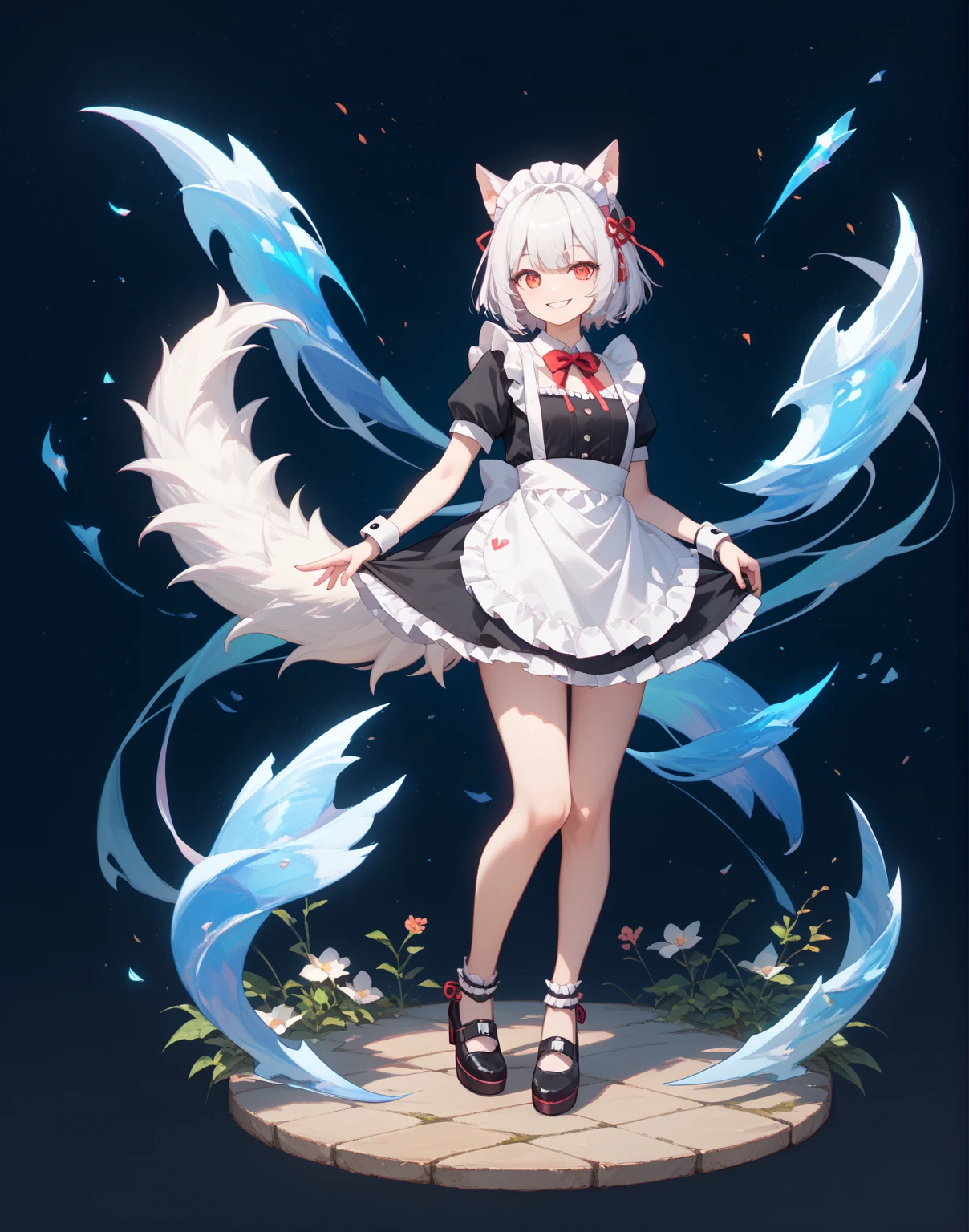 ((White socks)),barefoot,(Cat ear),(Cat's Tail),Cute little ,Tiny ,Small girl,,Childish face, Very fine clean face,Top quality, Big eyes,Straight Hair,Yellow hair,Crimson Eye,(Dark Room), Subtle light, Natural light,Soft lighting,Light from directly behind, (Are standing), Cute pose, (Open your hands), Showing the whole body,Front view,Black background