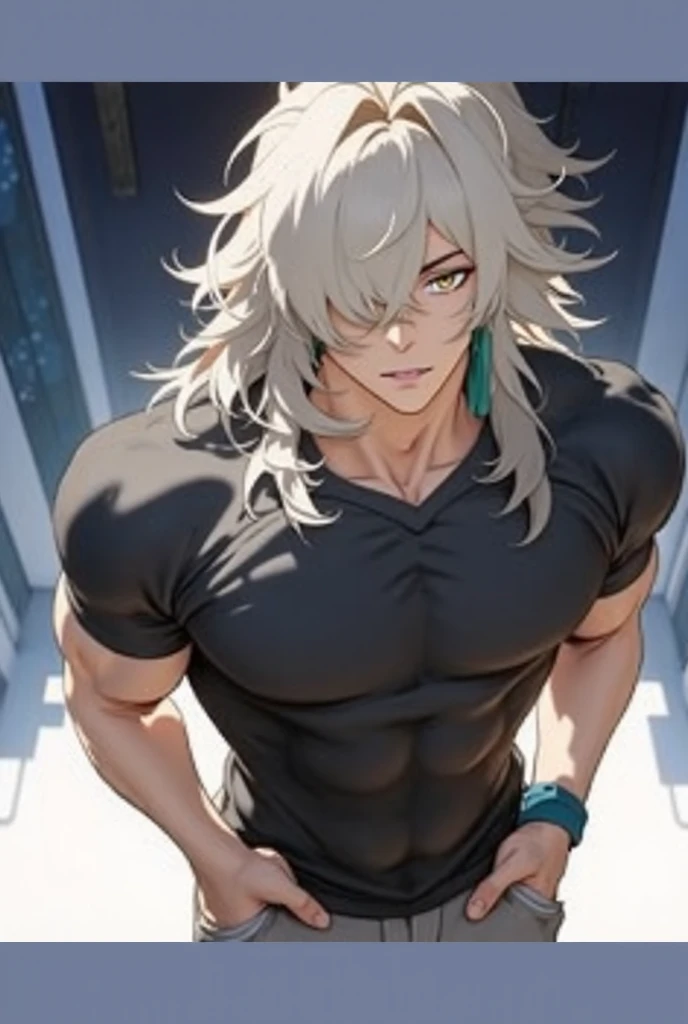 tmasterpiece,best qualityer, muscular, malefocus,bodybuilder, Animal ear,solo,dark skin, ssmile,flexing his muscles, Keep one's mouth shut,O cabelo multicolorido,brown hair,Dog boy,White hair,nipple tassels,Dog ears,Armour,Striped hair(beachbackground:1.4),(kbxll:0.6)